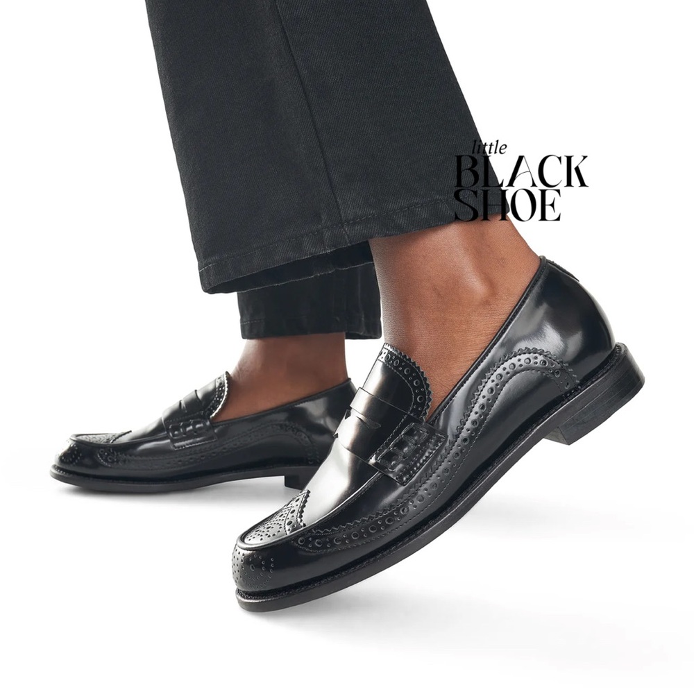 The Office of Angela Scott Classic Black Leather Loafers size 37.5